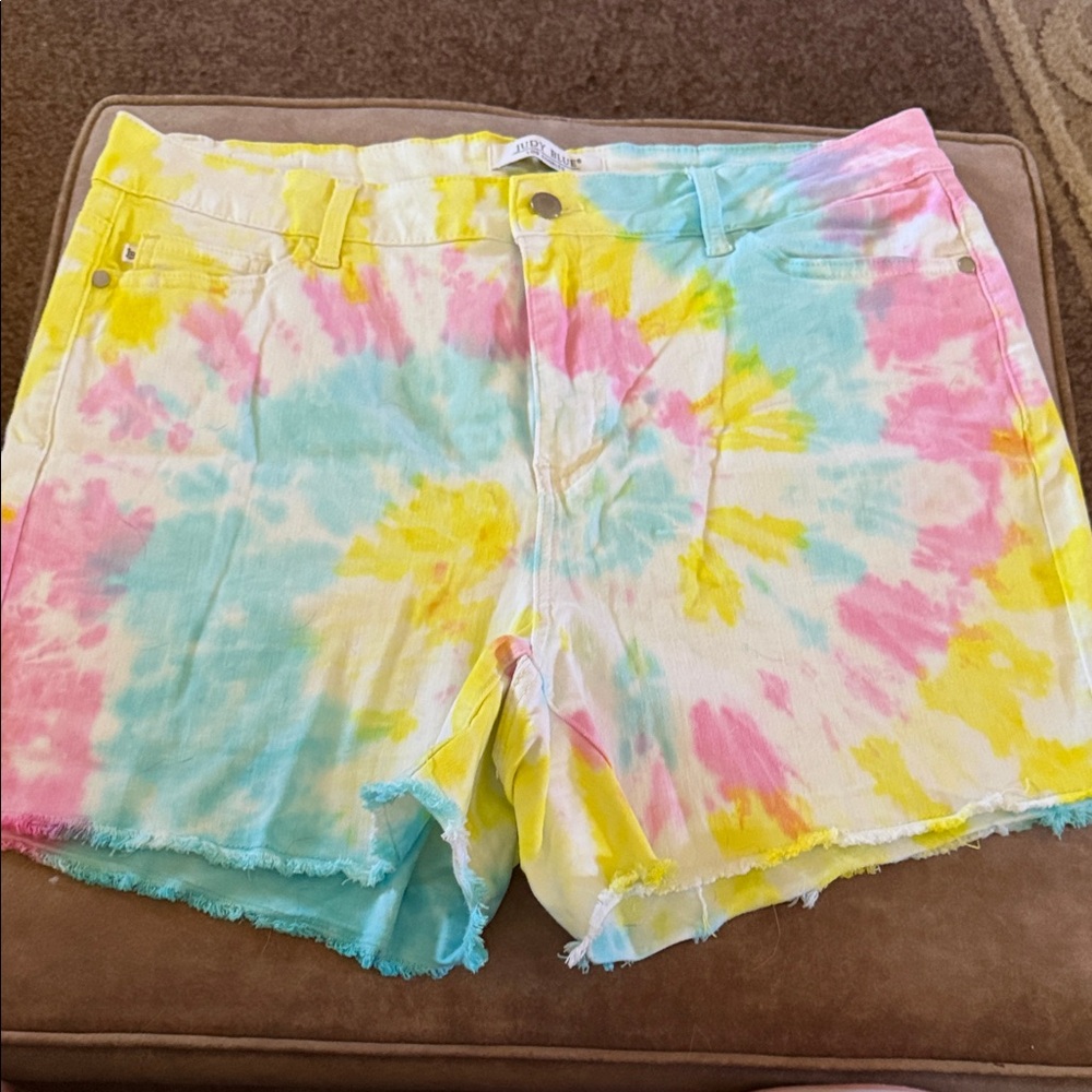 Judy Blue Pastel Tie-Dye High-Rise Jean Shorts